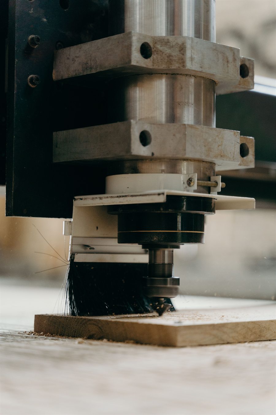 CNC machine tool spindle cutting a workpiece
